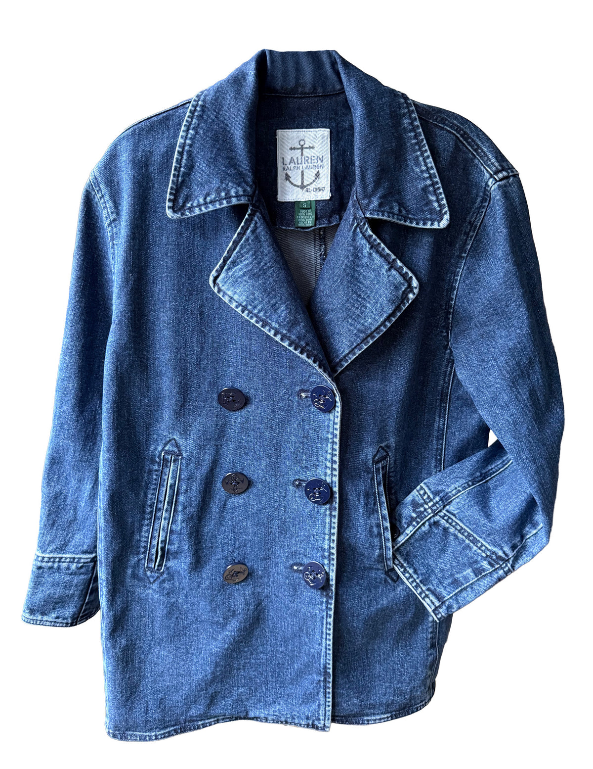 Vintage Ralph Lauren Denim Peacoat Jacket | Women’s M